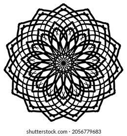 Circular pattern in form of mandala for Henna, Mehndi, tattoo, decoration. Decorative ornament in ethnic oriental style. Coloring book page.