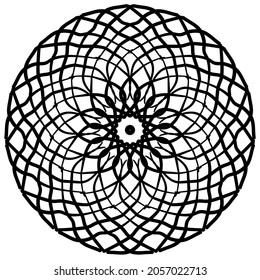 Patrón circular en forma de mandala para Henna, Mehndi, tatuaje, decoración. La decoración es de estilo étnico oriental. Coloreando la página del libro.