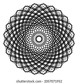 Circular pattern in form of mandala for Henna, Mehndi, tattoo, decoration. Decorative ornament in ethnic oriental style. Coloring book page.