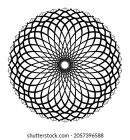 Circular pattern in form of mandala for Henna, Mehndi, tattoo, decoration. Decorative ornament in ethnic oriental style. Coloring book page.