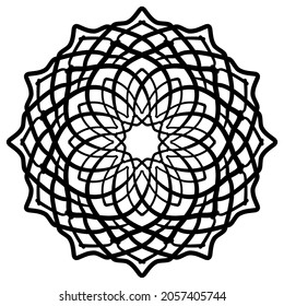 Patrón circular en forma de mandala para Henna, Mehndi, tatuaje, decoración. La decoración es de estilo étnico oriental. Coloreando la página del libro.