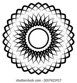 Circular pattern in form of mandala for Henna, Mehndi, tattoo, decoration. Decorative ornament in ethnic oriental style. Coloring book page.