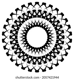 Patrón circular en forma de mandala para Henna, Mehndi, tatuaje, decoración. La decoración es de estilo étnico oriental. Coloreando la página del libro.