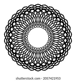 Patrón circular en forma de mandala para Henna, Mehndi, tatuaje, decoración. La decoración es de estilo étnico oriental. Coloreando la página del libro.