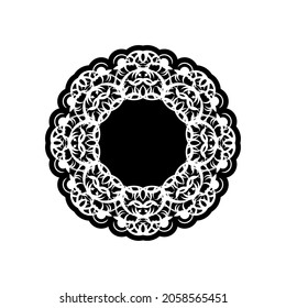 Circular pattern in form of mandala for Henna, Mehndi, tattoo, decoration.