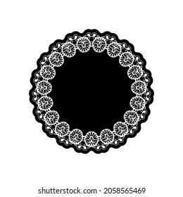 Circular pattern in form of mandala for Henna, Mehndi, tattoo, decoration.