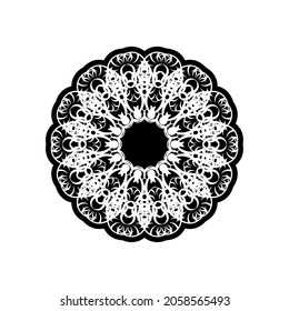 Circular pattern in form of mandala for Henna, Mehndi, tattoo, decoration.