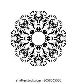 Patrón circular en forma de mandala para Henna, Mehndi, tatuaje, decoración. La decoración es de estilo étnico oriental.