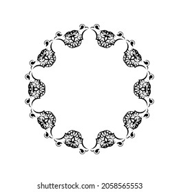 Circular pattern in form of mandala for Henna, Mehndi, tattoo, decoration. Decorative ornament in ethnic oriental style.