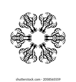 Circular pattern in form of mandala for Henna, Mehndi, tattoo, decoration. Decorative ornament in ethnic oriental style.