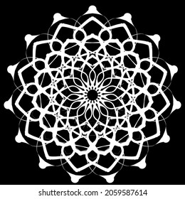Circular pattern in form of mandala for Henna, Mehndi, tattoo, decoration. Decorative ornament in ethnic oriental style. Coloring book page.
