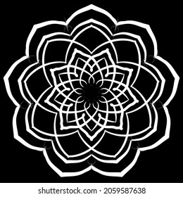 Circular pattern in form of mandala for Henna, Mehndi, tattoo, decoration. Decorative ornament in ethnic oriental style. Coloring book page.
