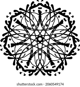 Circular pattern in form of mandala for Henna, Mehndi, tattoo, decoration. Decorative ornament in ethnic oriental style. Coloring book page.
