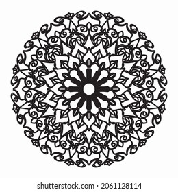 Circular pattern in the form of a mandala for Henna, Mehndi, tattoos, decorations. Decorative decoration in ethnic oriental style. Coloring book page.