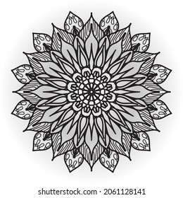 Circular pattern in the form of a mandala for Henna, Mehndi, tattoos, decorations. Decorative decoration in ethnic oriental style. Coloring book page.