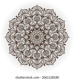 Circular pattern in the form of a mandala for Henna, Mehndi, tattoos, decorations. Decorative decoration in ethnic oriental style. Coloring book page.