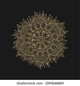Circular pattern in form of mandala for Henna, Mehndi, tattoo, decoration. Decorative ornament in ethnic oriental style. Coloring book page.