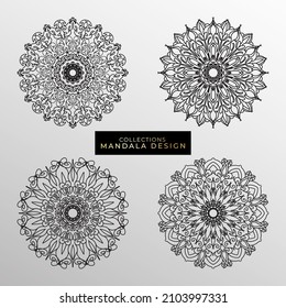 Circular pattern in form of mandala for Henna, Mehndi, tattoo, decoration. Decorative ornament in ethnic oriental style. Coloring book page.