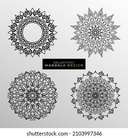 Circular pattern in form of mandala for Henna, Mehndi, tattoo, decoration. Decorative ornament in ethnic oriental style. Coloring book page.