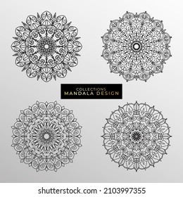 Circular pattern in form of mandala for Henna, Mehndi, tattoo, decoration. Decorative ornament in ethnic oriental style. Coloring book page.
