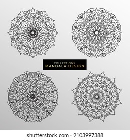 Circular pattern in form of mandala for Henna, Mehndi, tattoo, decoration. Decorative ornament in ethnic oriental style. Coloring book page.