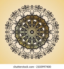 Circular pattern in form of mandala for Henna, Mehndi, tattoo, decoration. Decorative ornament in ethnic oriental style. Coloring book page.
