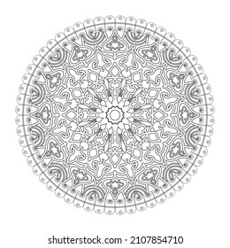 Circular pattern in form of mandala for Henna, Mehndi, tattoo, decoration. Decorative ornament in ethnic oriental style. Coloring book page. - Shutterstock ID 2107854710