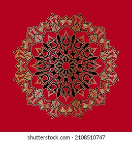 Circular pattern in form of mandala for Henna, Mehndi, tattoo, decoration. Decorative ornament in ethnic oriental style. Coloring book page.