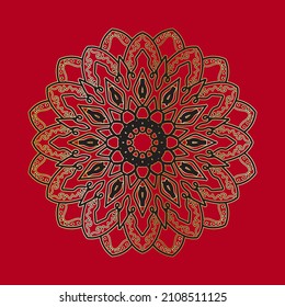 Circular pattern in form of mandala for Henna, Mehndi, tattoo, decoration. Decorative ornament in ethnic oriental style. Coloring book page.