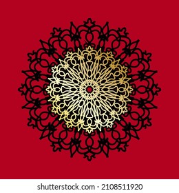 Circular pattern in form of mandala for Henna, Mehndi, tattoo, decoration. Decorative ornament in ethnic oriental style. Coloring book page