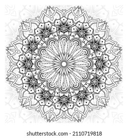 Circular pattern in form of mandala for Henna, Mehndi, tattoo, decoration. Decorative ornament in ethnic oriental style. Coloring book page.