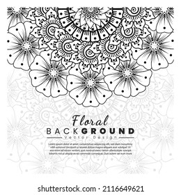 Circular pattern in form of mandala for Henna, Mehndi, tattoo, decoration. Decorative ornament in ethnic oriental style. Coloring book page.