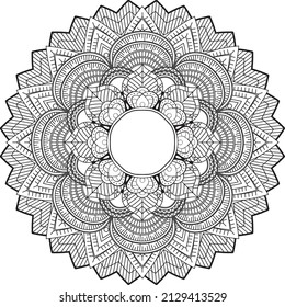 Circular pattern in form of mandala for Henna, Mehndi, tattoo, decoration. Decorative ornament in ethnic oriental style. Coloring book page.