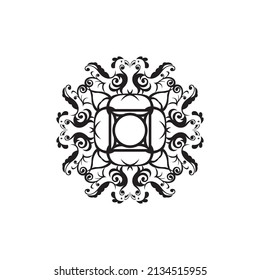 Circular pattern in form of mandala for Henna, Mehndi, tattoo, decoration. Decorative ornament in ethnic oriental style. Coloring book page.