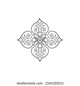 Circular pattern in form of mandala for Henna, Mehndi, tattoo, decoration. Decorative ornament in ethnic oriental style. Coloring book page.abstract line decoration ornament