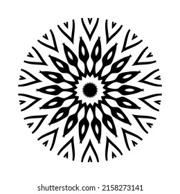 Circular pattern in form of mandala for Henna, tattoo, decoration. Decorative ornament in ethnic oriental style. Coloring book page. ornamental round lace ornament.Dot Mandala - Form of Mandala.