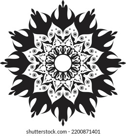 Circular pattern in form of mandala for Henna, Mehndi, tattoo, decoration. Decorative ornament in ethnic oriental style. 