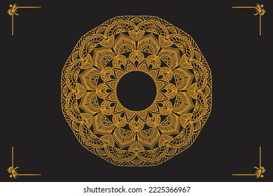 Circular pattern in form of mandala for Henna, Mehndi, tattoo, decoration. Decorative ornament in ethnic oriental style. Coloring book page.