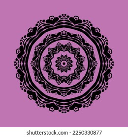 Circular pattern in form of mandala for Henna, Mehndi, tattoo, decoration. Decorative ornament in ethnic oriental style. Coloring book page.