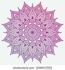 Circular pattern in form of mandala for Henna, Mending, tattoo, decoration. Decorative ornament in ethnic oriental style. Coloring book page. 