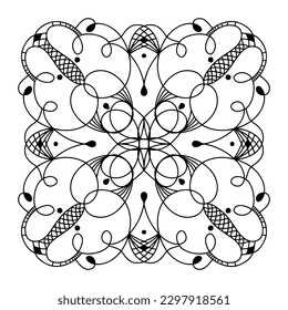Circular pattern in form of mandala for Henna, Mehndi, tattoo, decoration. Coloring book page. Vintage decorative elements. 