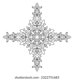 Patrón circular en forma de mandala para Henna, Mehndi, tatuaje, decoración. La decoración es de estilo étnico oriental. Coloreando la página del libro.