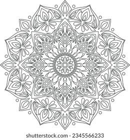 Circular pattern in the form of a mandala. Henna tatoo mandala. Mehndi style. Decorative pattern in oriental style. Coloring book page.