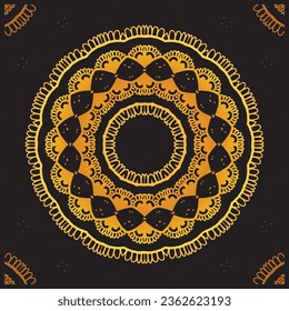 Circular pattern in form of mandala for Henna, Mehndi, tattoo, decoration. Decorative ornament in ethnic oriental style. Coloring book page.
