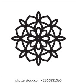 Circular pattern in form of mandala for Henna, Mehndi, tattoo, decoration. Decorative ornament in ethnic oriental style. Coloring book page.