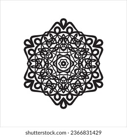 Circular pattern in form of mandala for Henna, Mehndi, tattoo, decoration. Decorative ornament in ethnic oriental style. Coloring book page.