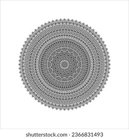 Circular pattern in form of mandala for Henna, Mehndi, tattoo, decoration. Decorative ornament in ethnic oriental style. Coloring book page.