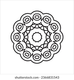 Circular pattern in form of mandala for Henna, Mehndi, tattoo, decoration. Decorative ornament in ethnic oriental style. Coloring book page.