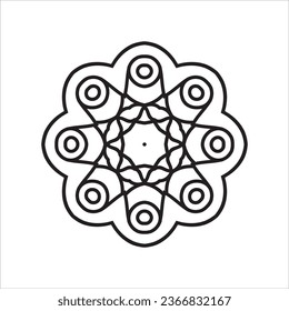 Circular pattern in form of mandala for Henna, Mehndi, tattoo, decoration. Decorative ornament in ethnic oriental style. Coloring book page