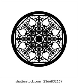 Circular pattern in form of mandala for Henna, Mehndi, tattoo, decoration. Decorative ornament in ethnic oriental style. Coloring book page